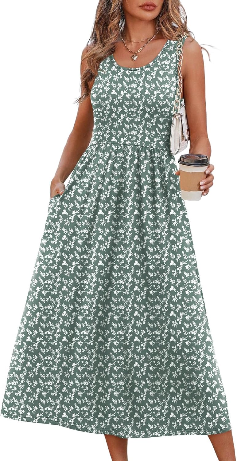 Casual Dresses for Women Sleeveless Scoop Neck