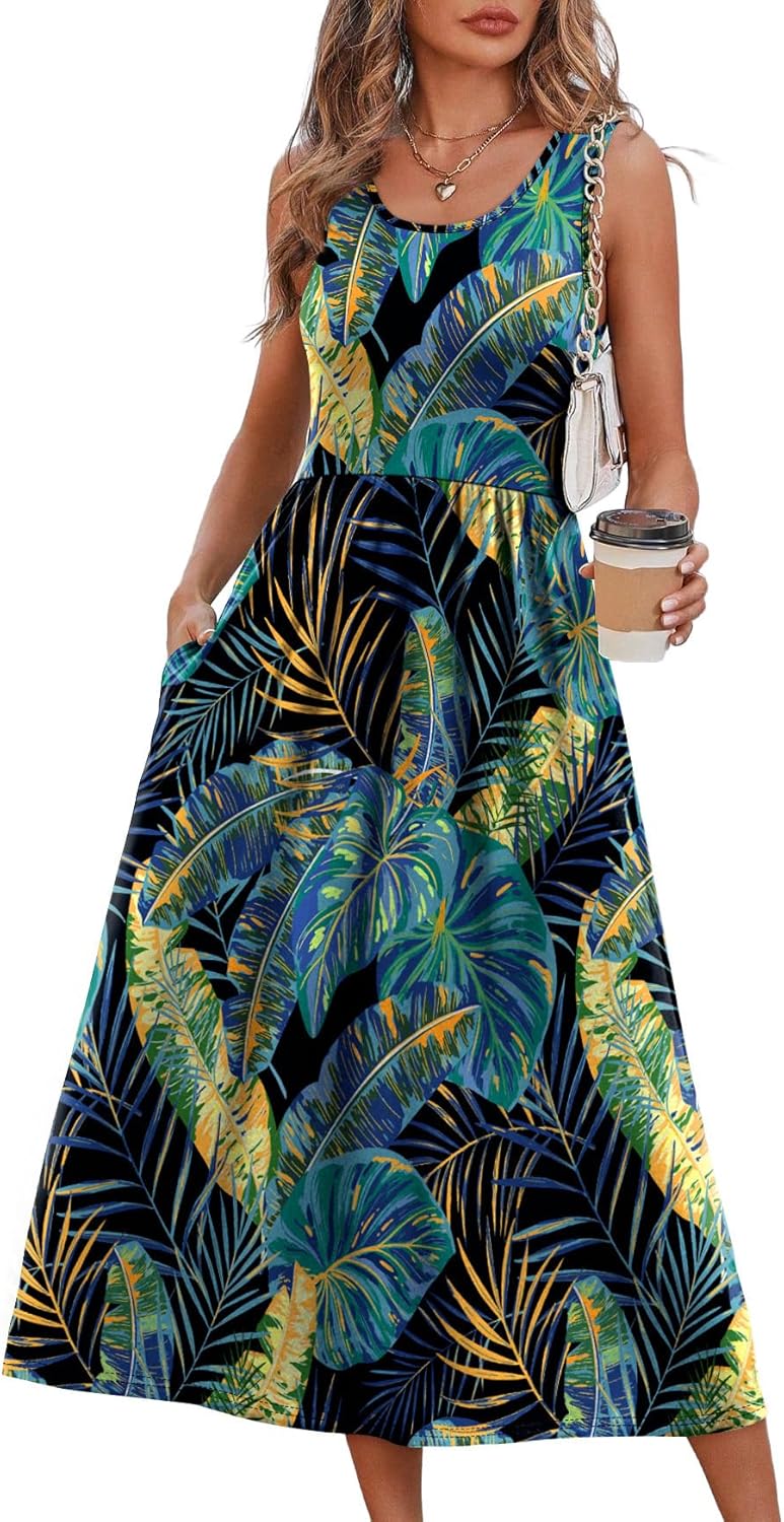 Casual Dresses for Women Sleeveless Scoop Neck