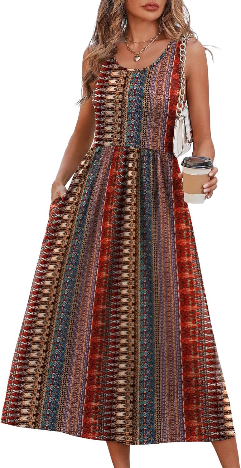 Casual Dresses for Women Sleeveless Scoop Neck