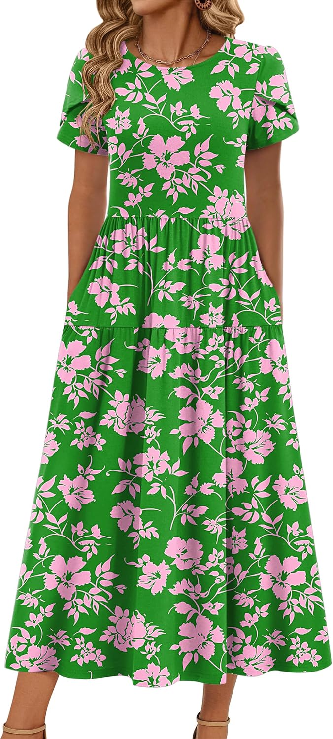 Summer Dresses for Women 2026 Casual Loose Bohemian Floral Dress