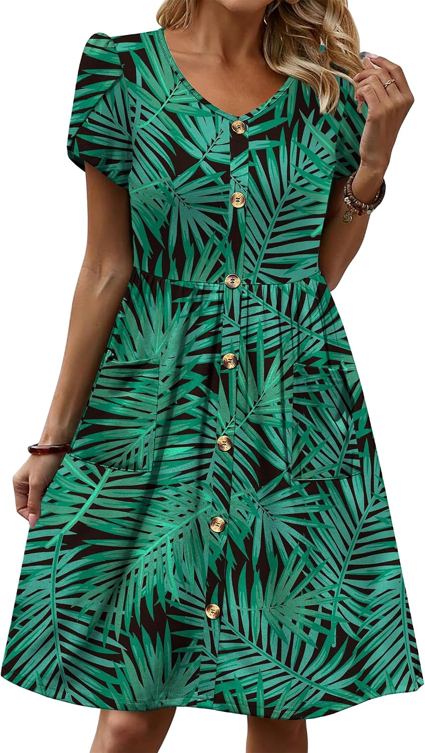 Women Dress Casual Shirt Dress A Line