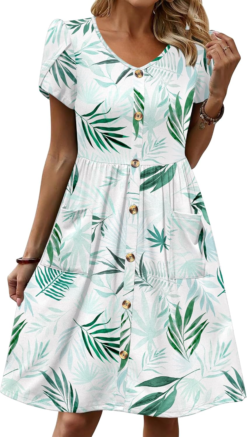Women Dress Casual Shirt Dress A Line
