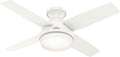 Hunter Fan Company Dempsey Low Profile Indoor / Outdoor Ceiling Fan with LED Light and Remote Control. 44. Matte Nickel
