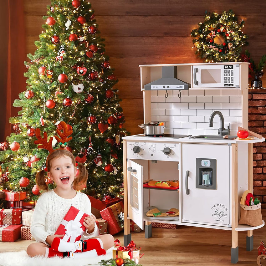 Children's small land play kitchen. wooden children's play kitchen toy set