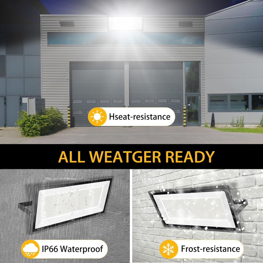3 Pack 200W LED Flood Light.Super Bright Exterior Security Lights With Plug.IP66 Waterproof Outdoor Flood Light. 22800lm 5000K Daylight White Floodlight for Yard. Garden.Basketball Court. Arena
