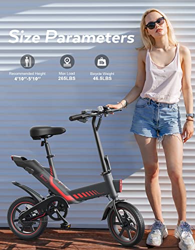 Sailnovo 14'' Electric Bicycle for Adults and Teenagers. Folding Electric Bike with Built-in Li-ion Battery