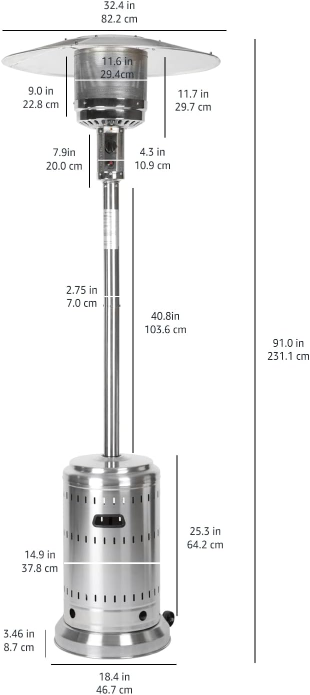 46.000 BTU Outdoor Propane Patio Heater