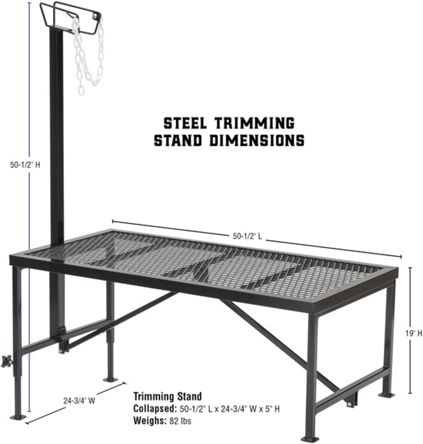 Weaver Leather Livestock Steel Trim Stand - Adjustable and Durable Trimming Stand for Sheep. Goats. and Other Livestock - Wire Headpiece Holds Animals in Place During Grooming. Black. 1 Ct (Pack of 1)