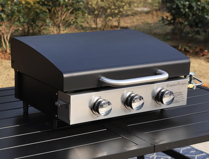 Burner Gas grill with side burner and enameled cast iron grille 42.000BTU outdoor cooking stainless steel propane grill Garden grill. silver