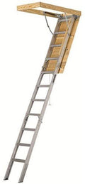 25-1/2 by 54-Inch Elite. 7'8′′-10-Foot Ceiling Height. 375-Pound Capacity. Type IAA. AA2510. Aluminum Ladder. attic. x Rough Opening. Silver