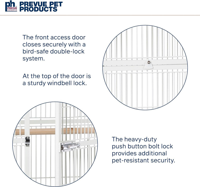 Pet Products Wrought Iron Select Bird Cage 3154C. Chalk White. 36-Inch by 24-Inch by 66-Inch